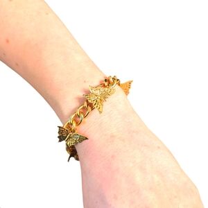 Gold Link Butterfly Charm Bracelet